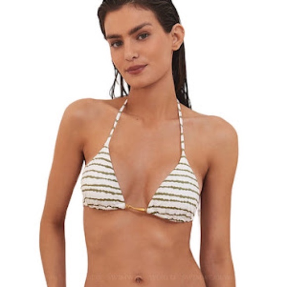 VIX Tri Mandy Detail Bikini Top Black and White size Large - Picture 1 of 5